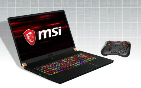 ordinateur portable gamer avec un manette